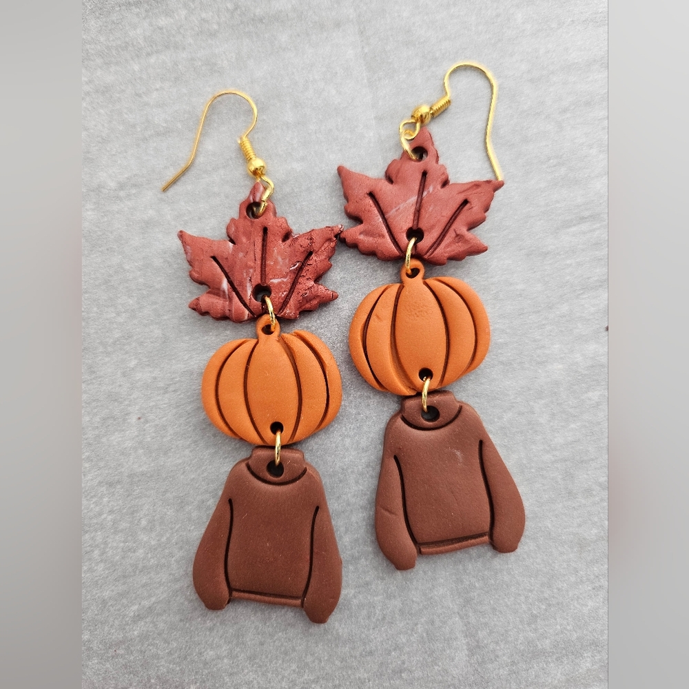 Fall, pumpkin earrings